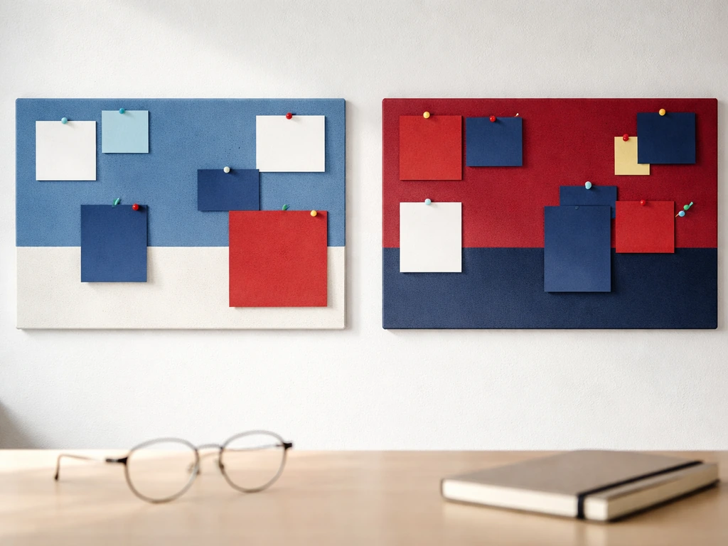 Deux panneaux au mur avec des couleurs contrastées, ambiance comparatif pour France–Espagne et France–Angleterre.