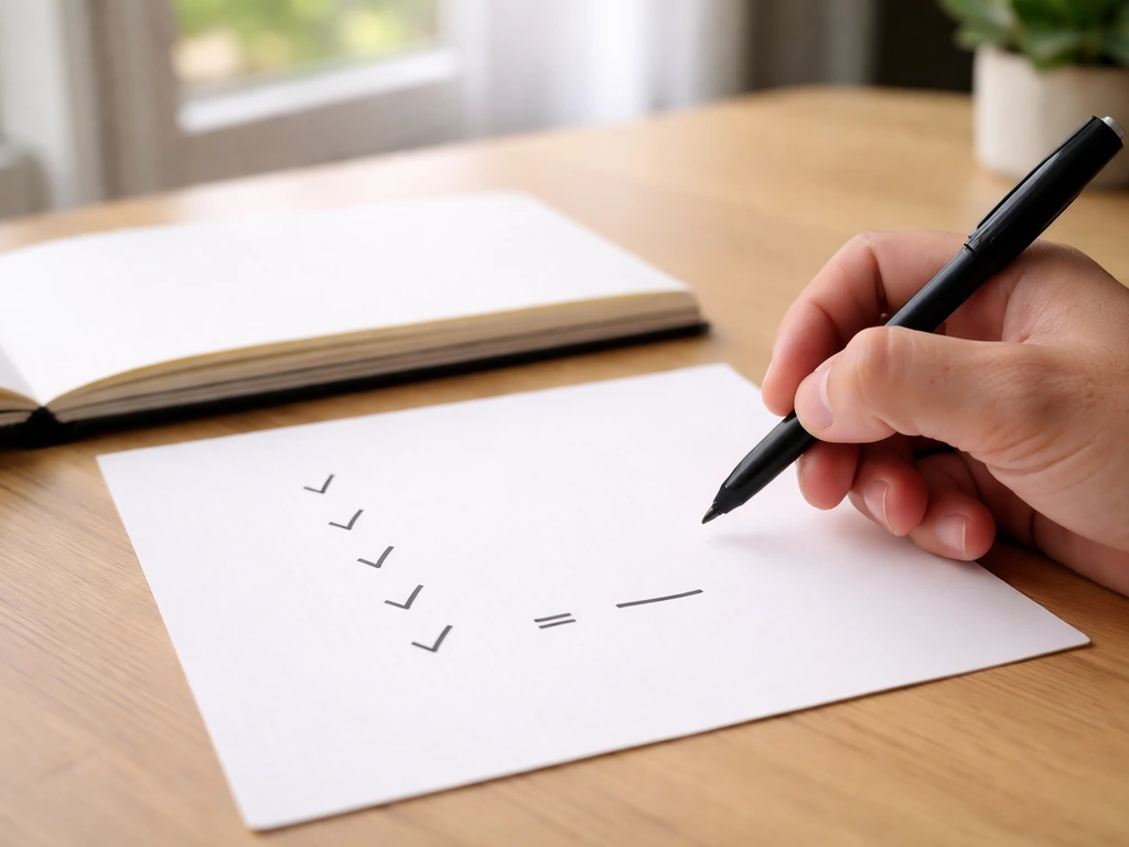 Table de cuisine avec quatre petites minutes consignées au stylo, addition simple menant à 60 minutes