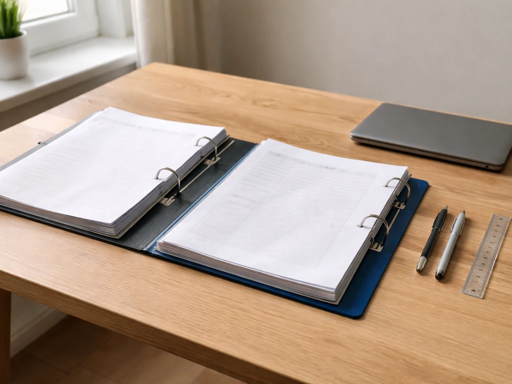 Deux classeurs ouverts côte à côte sur une table, suggérant deux classements distincts, sans texte lisible.